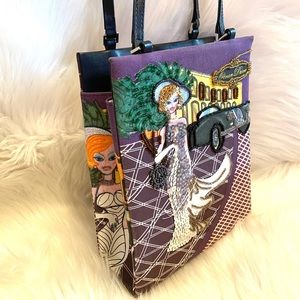 Prezzo Ocean Drive Sequins Bag Tote Purse Purple